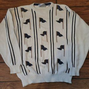 John Ashford Men's Large Golf Tan and White  Flag